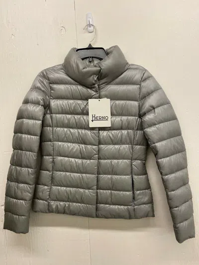 Pre-owned Herno W/ Tags  Women's Fitted Jacket Pi0537d Pick Your Size & Color In Silver