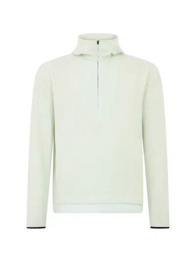 Herno Waffle-knit Quarter-zip Sweatshirt In Green