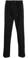 Herno Drawstring-waistband Slim-cut Trousers In Black