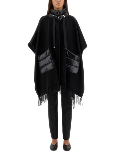 Herno Warmy And Ultralight Nylon Resort Poncho In Black
