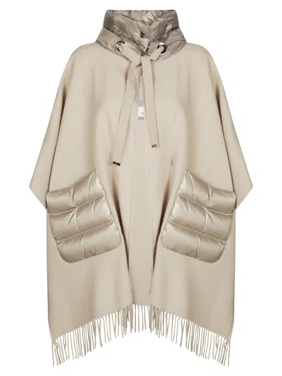Herno Warmy Poncho With Ultralight Details In Gold