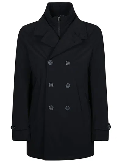 Herno Washington Peacoat In Blu Navy