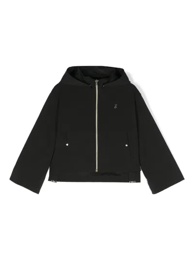 Herno Kids' Water-repellent Faille Jacket In Black
