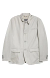 Herno Water Resistant Cotton & Cashmere Blend Jacket In 9409 Pearl Grey