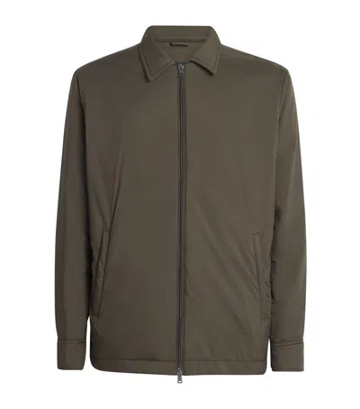 Herno Water-resistant Ecoage Bomber Jacket In Green