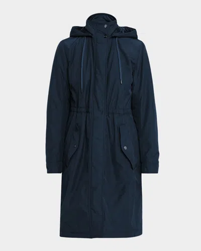 Herno Water-resistant Parka With Detachable Hood In Blue