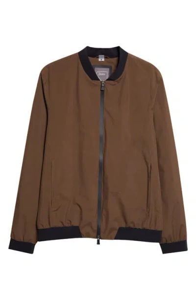 Herno Waterproof Bomber Jacket In Brown