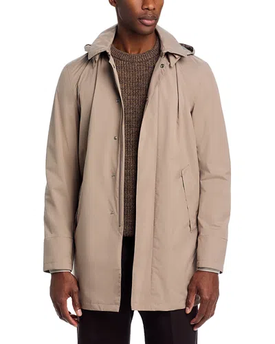 Herno Waterproof City Two Layer Trench Coat In Brown