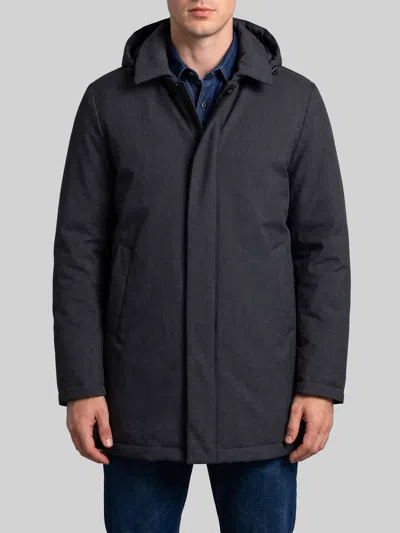 Herno Giaccone In Flanella Con Membrana Impermeabile In Black