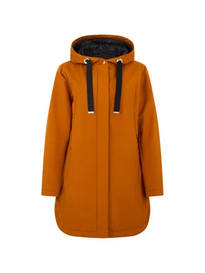 Herno Waterproof Hooded Coat In Brown