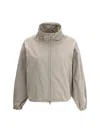 Herno Functional Waterproof Jacket With Adjustable Collar In Tortora