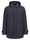 Herno Waterproof Padded Hooded Shell Jacket In Blue