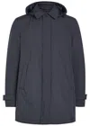 Herno Waterproof Padded Hooded Shell Jacket In Blue