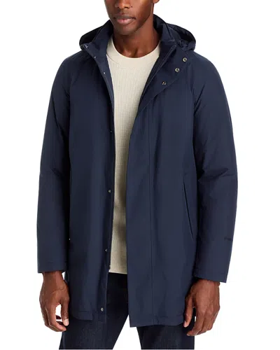 Herno Waterproof Parka Car Coat In Blue