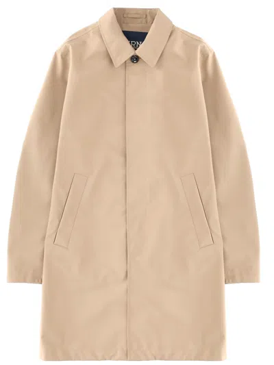 Herno Neutrals Waterproof Clean Silhouette Polyester Trench Coat In Brown