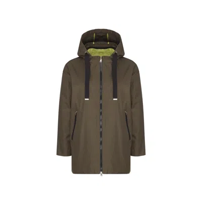 Herno Water-repellent Cotton Coat In Brown