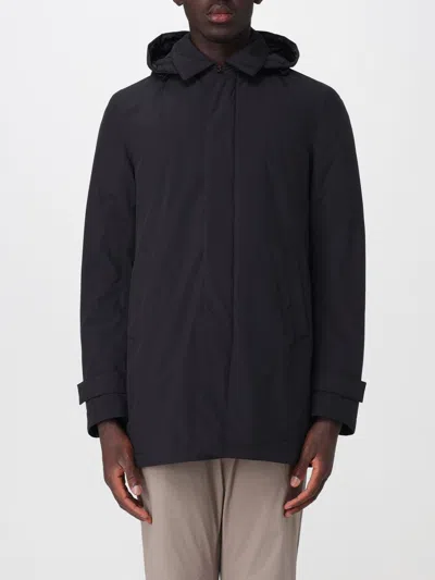 Herno Water-repellent Hooded Windbreaker Jacket In Nylon With Rear Vent In Black