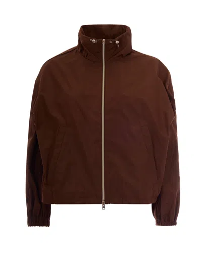 Herno Water-repellent Nylon Taffeta Jacket In Brown