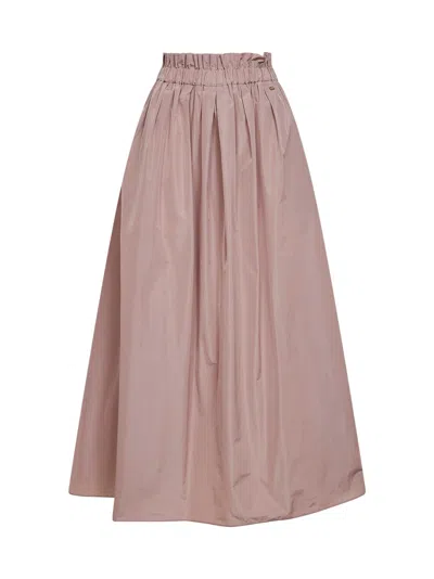 Herno Water-repellent Taffeta A-line Skirt In Pink