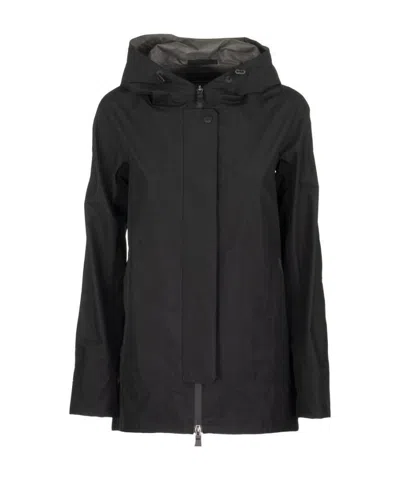 Herno Water-resistant Hooded Jacket In Black