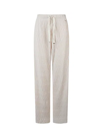 Herno Wavy Effect Jersey Trousers In White