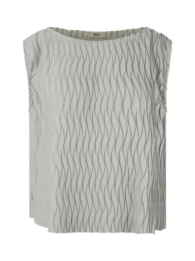 Herno Wavy Texture Jersey Tank Top In Gray
