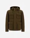 Herno Long Sleeve Hooded Padded Parka Jacket In Brown