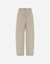 Herno Trousers In Waxed Tech Cotton In Neutral