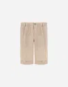 Herno Welsh Linen Shorts In Camel