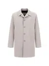 Herno Welt-pockets Button Coat In Neutral