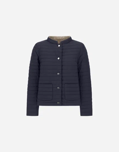 Herno Wendbare Jacke Aus Ecoage Und Nylon Ultralight In Blue