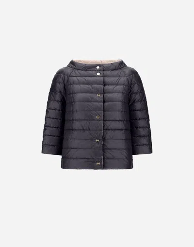 Herno Wendbares Cape Aus Nylon Ultralight In Blue