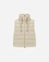 Herno Vest In Shiny Ribbed Knit In Chantilly