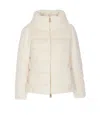 Herno White Faux Fur Quilted Down Jacket In White