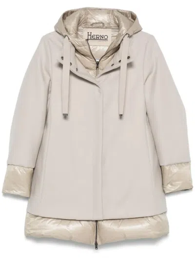 HERNO WHITE A-LINE LIGHTWEIGHT COAT