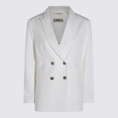 Herno White Cotton Blazer
