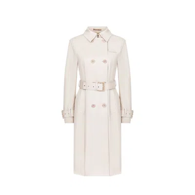 Herno White Cotton Coat In Neutral