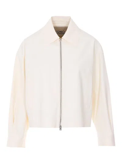 Herno White Cotton Modal Polyester Elastane Jacket