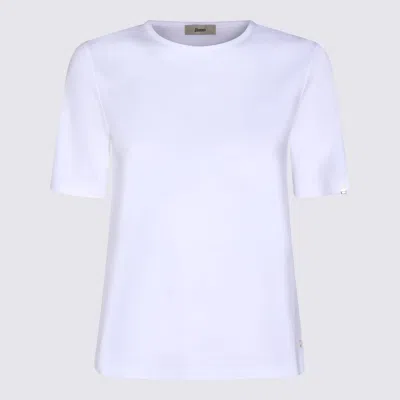 Herno White Cotton T-shirt In Multi