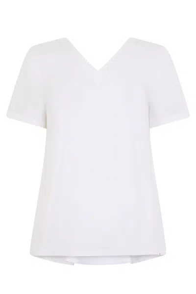 Herno White Cotton T-shirt With V-neck