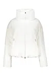 Herno White Elegant Short Down Jacket With High Collar In Gray