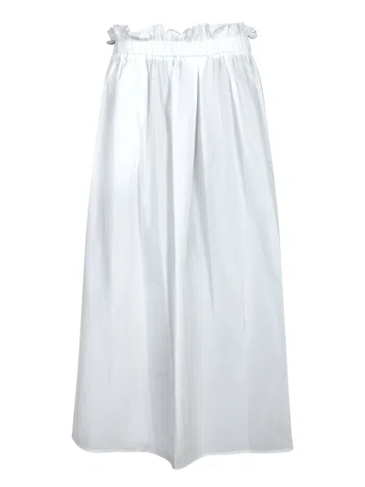 Herno White Flared Midi Skirt