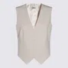 Herno Plain Viscose Vest In Beige