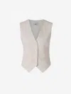 Herno Plain Viscose Vest In Beige
