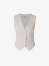 Herno Flawless Woven Vest In Beige