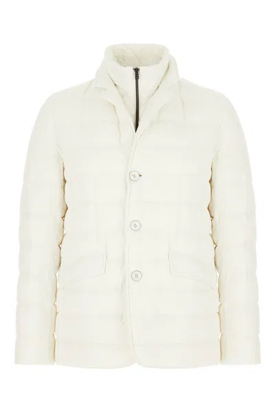 Herno White Nylon Down Jacket In Neutral
