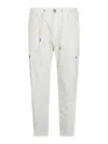 Herno Tapered Pants With Drawstring Waistband In Blanco