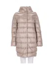Herno White Polyamide Quilted Down Coat In Brown