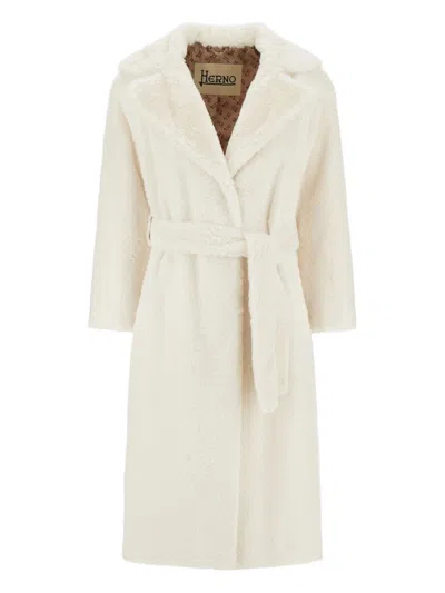 Herno White Shawl Lapel Coat