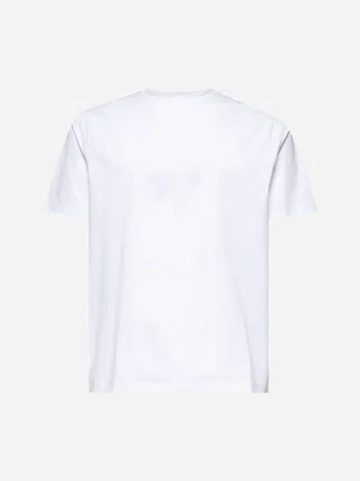 HERNO WHITE SUPERFINE COTTON STRETCH T-SHIRT
